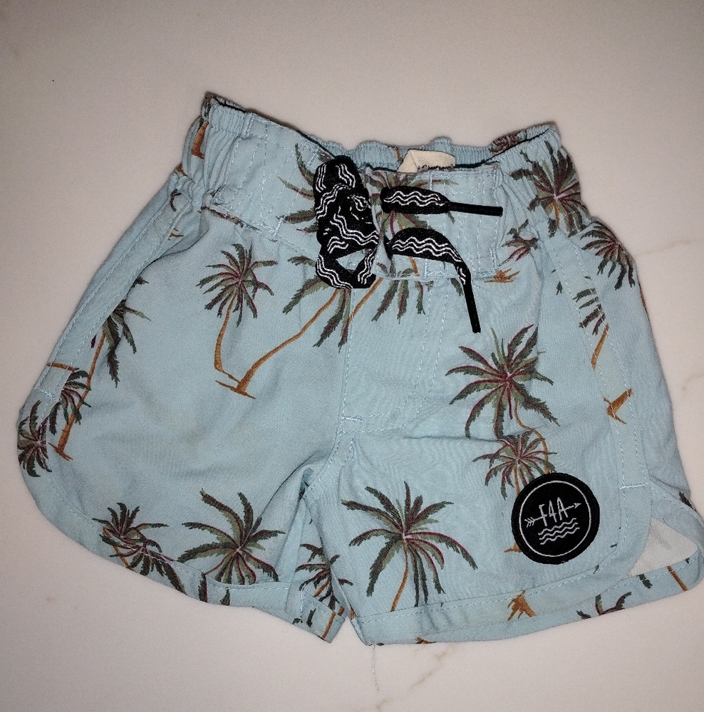 Babyboy Palm Tree Print Shorts - Blue Size 6-12 months